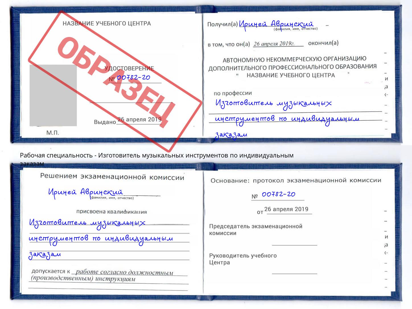 Изготовитель музыкальных инструментов по индивидуальным заказам Лабинск