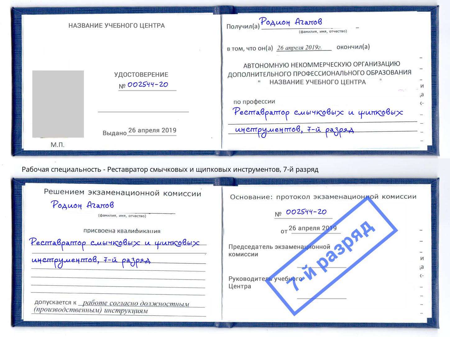 корочка 7-й разряд Реставратор смычковых и щипковых инструментов Лабинск